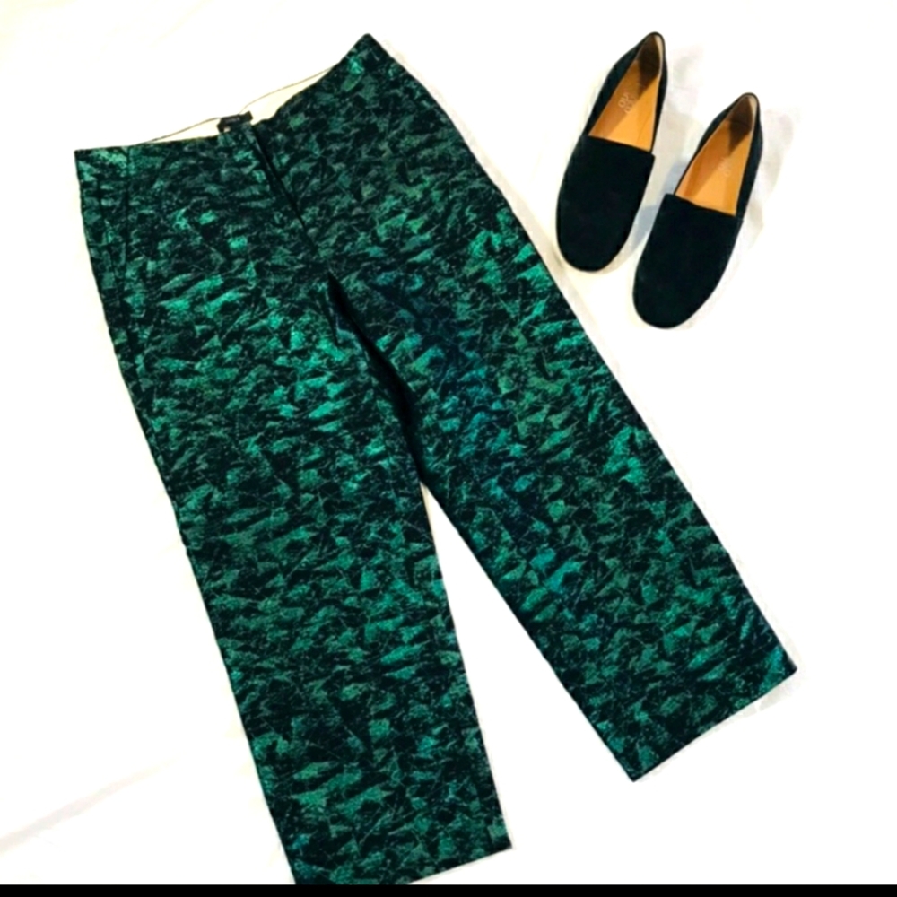 J.crew metallic thread pants